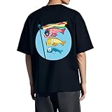 [CONVOW] Tシャツ 和風 鯉のぼり ティーシャツ メンズ レディース 半袖 夏服 トップス 綿100% T-Shirts インナーシャツ 大きいサイズ スポーツ カジュアル 通気性 通勤 通学 S-3XL
