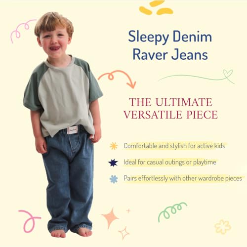 Raver Jeans for Kids - Relaxed Fit Soft Cotton with Stretch Waistband - Unisex Kids Jeans for Dancing Skating2