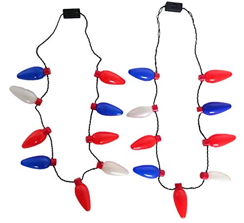 Dondor Light Up Flashing Bulb Necklace, Party Light Up Toy Necklace (2 Pack) - //coolthings.us