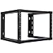 NavePoint 6U Wall Mount Open Frame 19 Inch Server Equipment Rack Threaded 16 inch Depth Black