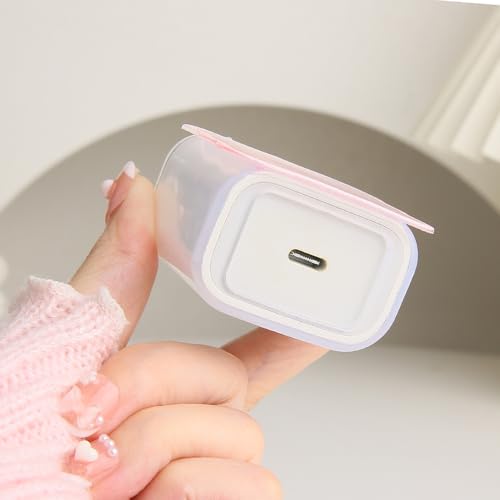 Funda de cargador de olas transparentes y protector de cables para iPhone 15 14 13 Pro Max 6