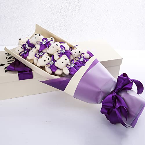 image for LIUYAXI Solid Color Double Faced Purple Satin Ribbon 5/8