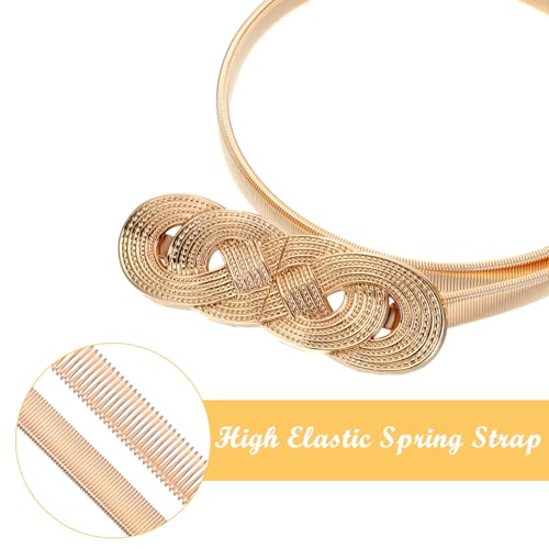 Gold Belt Women Dresses Waist Belt Stretch Waist Skinny Belts Fashion Fancy Cinch Belts Bling Elastic Metal Waistband Chain for Dress Formal Clothes Saree Robe Decorative Wedding Accessories Halloween4