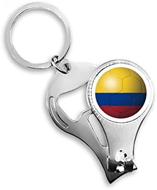Colombia National Flag Soccer Football Nail Nipper Ring Key Chain Bottle Opener Clipper image 2