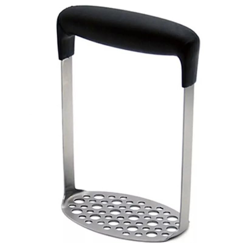 Heavy Duty Stainless Steel Potato Masher, Professional Integrated Masher Kitchen Tool & Food Masher/Potato Smasher with Silicone Handle, Perfect for Bean, Vegetable, Fruits, Avocado, Meat (1)