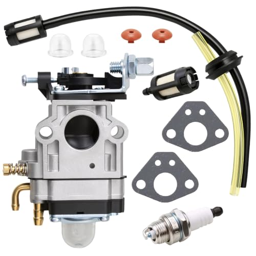 Carburador Desbrozadora 43cc 49cc 52cc para Motor de 2 Tiempos, Kit Completo con Bujía, Filtro de Combustible, Juntas, Mangueras y Bomba de Cebado para Desbrozadora, Cortasetos y Motosierra