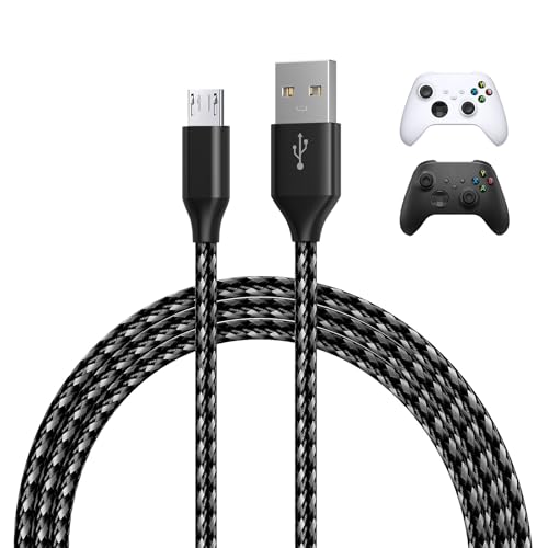 MMOBIEL Micro-USB Ladekabel für Xbox One Controller 2er-Pack – 2m Geflochtenes Schnellladekabel – USB-A auf Micro-B – 18W Schnellladen & 480Mbit/s Daten, Robust & Verhedderungsfrei
