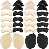 16 Paare Schuhfüller Ferseneinsätze für Frauen und Schuhe zu Große Einsätze Fersenpolster, Schuheinsätze für Frauen Beinhaltet Fersenkissen für Fersenrückseite Verstellbare Zehenfüllereinsätze