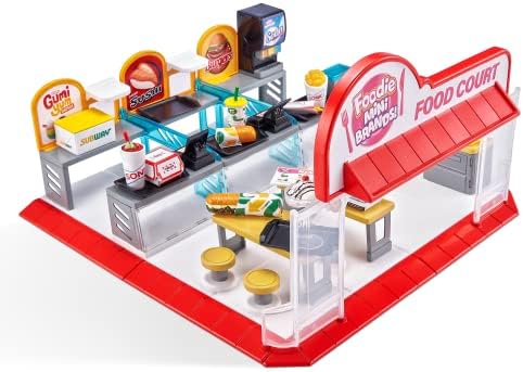 5 Surprise 77263 Foodie Brands Food Court Playset by ZURU, with 32 Pieces to Build + 1 Exclusive Mini Collectible