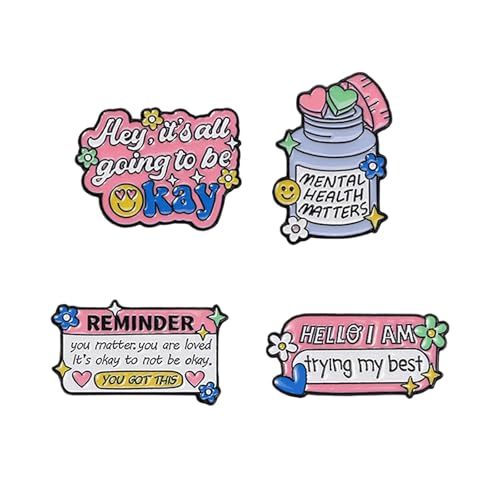 Cluksik You Matter 4-Piece Set, Pink Dopamine Color Decor, Reminder of Self-Worth for Home and Office, Motivational Wall with Positive Affirmations