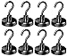 Magnethaken Extra Stark 45KG Neodym Magnet Haken für Grill Werkzeug Drehbar Magnetischer Haken Magnet mit Haken für Decke Magnettafel Küchens Büro 8 Stück Schwarz