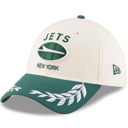 New Era Men's Cream/Green New York Jets 2025 NFL Draft 39THIRTY Flex Hat