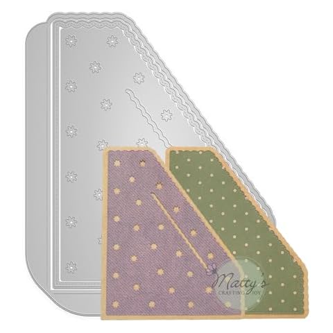 Matty’s Crafting Joy Patterned Journal Pocket Die Cut Set of 3, Scalloped Edge Pocket, Metal Cutting Dies for Card Making, Albums, Journals, Planners. Paper Crafting Dies, Scrapbooking Supplies Cover