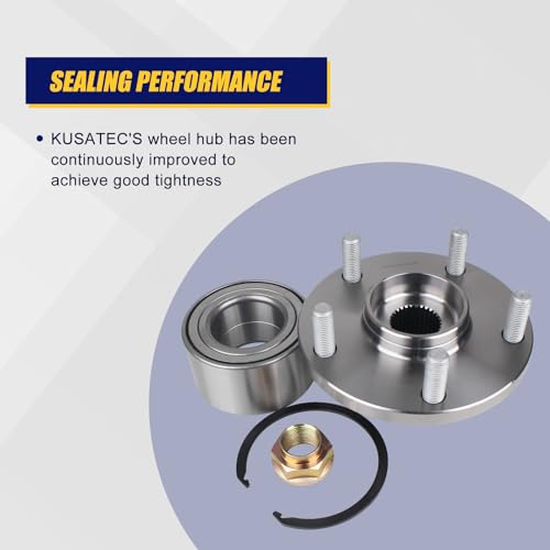 KUSATEC BR930568K 2pcs Front Wheel Bearing and Hub Assembly Compatible with 2004-2017 for Toyota Avalon Camry Highlander Solara,2004-2013 Lexus ES330 ES350 RX330 RX350 RX400h, 5 Lug Bolts Without ABS by KUSATEC - Image 4