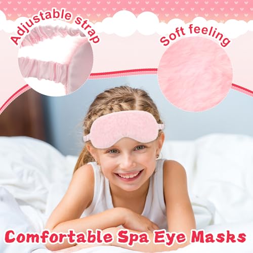 Rainmae 36 Set Spa Sleepover Party Supplies for Girls, Pink Spa Headbands, Sleep Eye Masks, Velvet Hair Scrunchies, Organizer Bags, Mirrors, Combs by Rainmae - Image 3