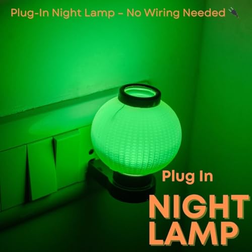 Image of Hi-Plasst Green Plug in Night Lamp - Portable LED 0 Watt Bulb Lamp for Bedroom, Side Table & Wall Lighting - Set of 15