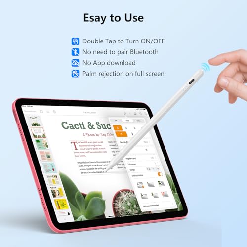 HOTLIFE Stylus Pen for iPad 10th & 9th Generation, Faster Charge for Apple iPad Pencil with Palm Rejection, Compatible with (2018-2022) iPad Pro 11\"/12.9\", iPad Mini 6/5 Gen, iPad Air 3-5, iPad 6-10