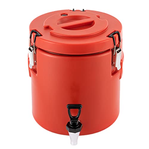 HinLIaDa 10L 2.64 Gallon Stainless Steel Insulated Beverage Dispenser, Thickened Thermal Hot and Cold Tea Coffee Dispenser Drink Dispenser with Spigot for Hot Tea & Coffee, Cold Milk, Water, Juice