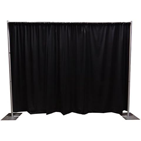OnlineEEI, Portable Backdrop or Room Divider Kit With Carrying Bag, Black Drapes Cover
