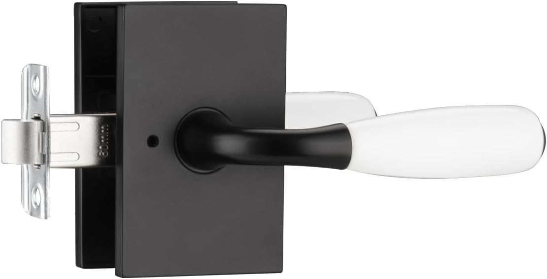 parro White Door Handles Interior, Porcelain Door Handles with Lock for Bath & Bedroom, Modern Privacy Door knobs