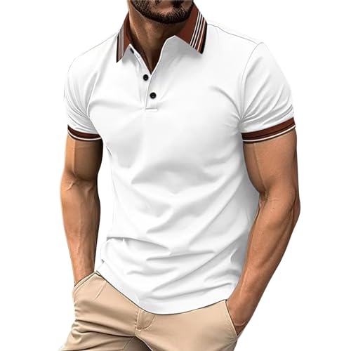 Polo homme manches courtes à bordure rayée idéal pour vos week-ends casual