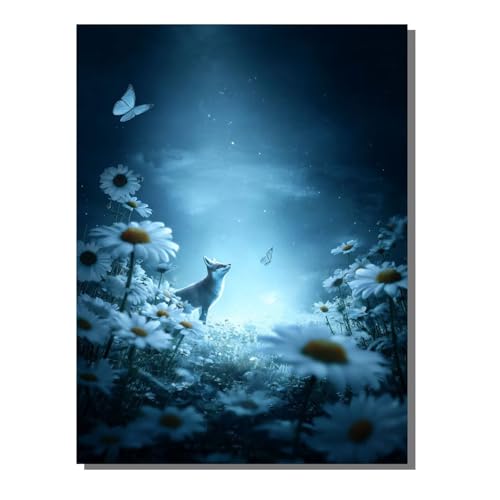 5D Diamond Painting, Flor Animal Pintura de Diamante, Cuadrado Taladro Completo DIY Diamante Painting, Gemas Artesanía kit de Arte de Mosaico, Ideal para Principiantes Niños, Regalos 80x100 cm SYLF520