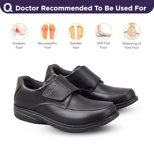 Image of DC2 Alicante Men's Fully Adjustable Wide Fit Diabetic Shoe for Diabetic Feet | Swollen Feet | Neuropathic Feet | Genuine Leather