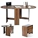 Giantex Tavolo da Pranzo Pieghevole in Legno, Tavolo Funzionale e Salvaspazio, Tavolo per Sala da Pranzo, Soggiorno, Giardino, Balcone, Ufficio, Portata di 60kg, Marrone