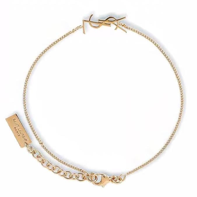 Luxury Gold Initial Bracelet for Women, Dainty Gold Link Bracelet, Trendy Minimalist Chain Bracelet for Jewelry Gift