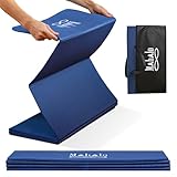 Travel Yoga Mat + Carry Bag, 6mm 7-fold Workout Mat, Easy to Store, Anti-Slip Folding Exercise Mat for Yoga, Pilates, Home Workouts, and Floor Exercises