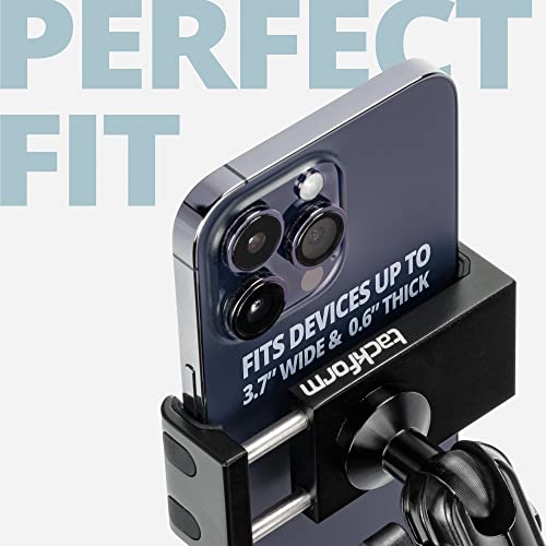 Tackform Metal Motorcycle Mount For Phone [Enduro Series] - No Slings Needed. Rock Solid Holder Compatible With Regular And Plus Sized Iphone And Samsung Devices. Industrial Spring Grip #TOP1