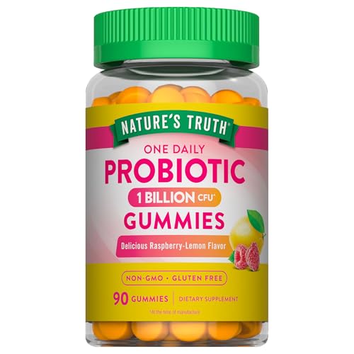 Natures Truth Probiotic Gummies | 1 Billion CFU | 90 Count | Raspberry Lemon Flavor | Non-GMO & Gluten Free Supplement