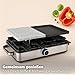 Raclette Set für 8 Personen mit heißer Steinplatte mit Pfännchen & Schaber - Rostfrei & Regulierbar (Eckig)