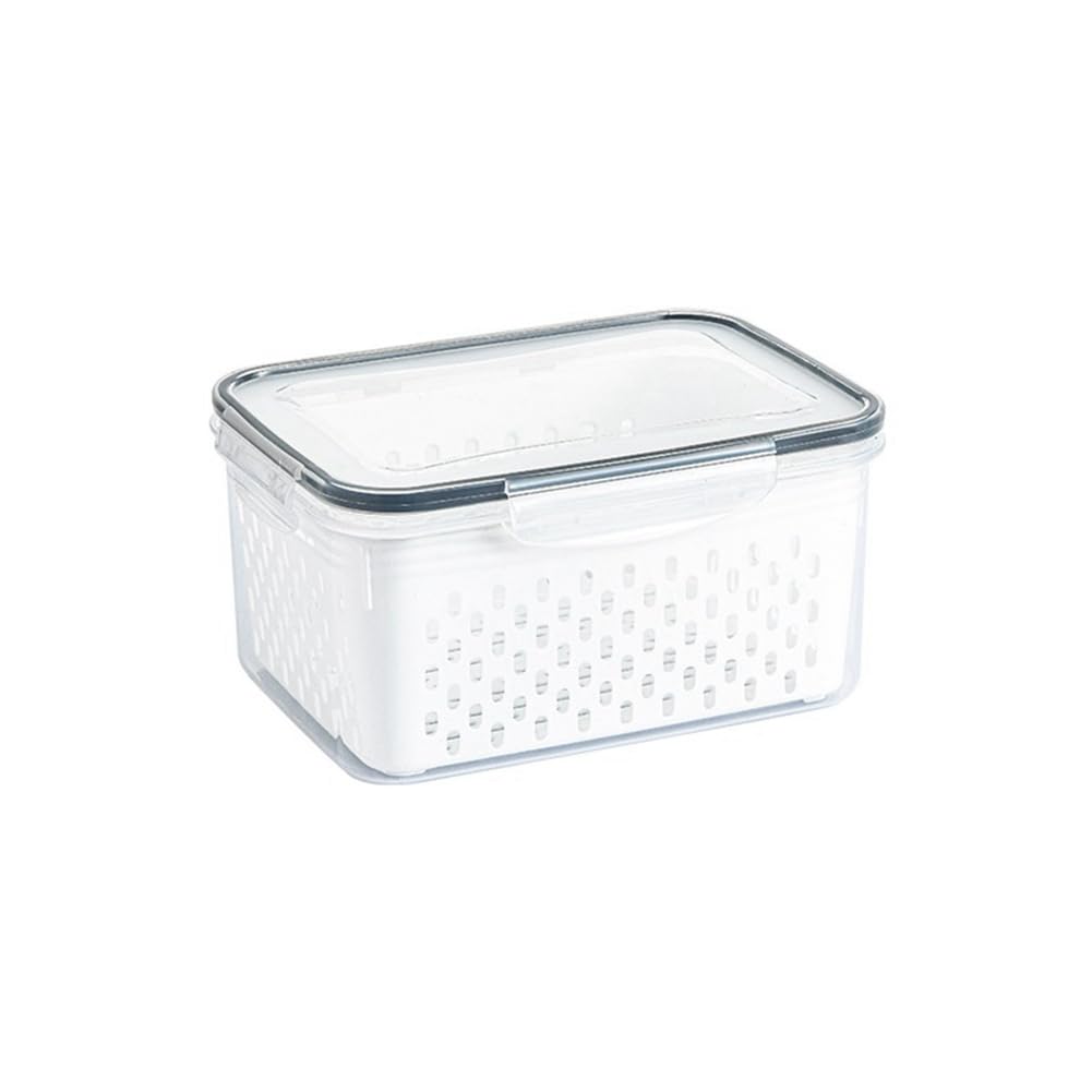 CTRLZS Refrigerator Storage Box Fridge Organizer Vegetable Fruit Boxes Drain Basket Storage Containers Pantry Easy to Use,Small