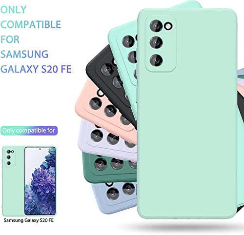 Image of DIZORO Microfiber Cover Compatible with Samsung Galaxy S20Fe Case 6.5 inch, Liquid Silicone Gel Rubber Shockproof Case Soft Microfiber Cloth Lining Cushion Compatible for Samsung 20 Fe (Mint Green)