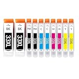 Ce que vous obtenez : 2 x Noir, 2 x Photo Noir, 2 x Cyan, 2 x Magenta, 2 x Jaune (33 XL), guide de démarrage rapide et support client dédié.