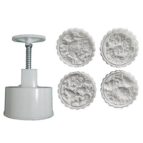 Lot de moules à gâteau de lune en forme de fleur et d'oiseau 200 g