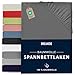 Produktbild Dreamzie - Spannbettlaken 120x200cm - Baumwolle Oeko Tex Zertifiziert - Anthrazitgrau - 100% Jersey Spannbetttuch 120x200