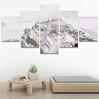SIGNWIN 5 Panel Canvas Wall Art Snowy Tops for Home Decorations Ready to Hang - 60