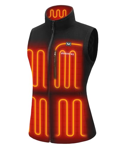 Image of Venustas Women's Heated Fleece Vest with 6 Heating Zones, Ladies' Lightweight Recycled Fleece Electric Vest with Battery