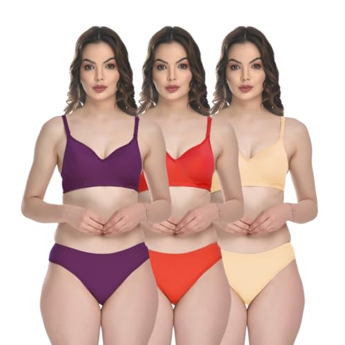 Image of SGC Sweden Women Mix Cotton Thongs Lingerie Set