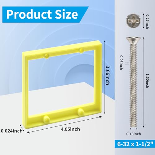 1/4” Double Gang Receptacle Outlet Box Extender,Yellow 2 Gang Electrical Box Extender with Screws,Complies with Applicable Electrical Codes,6Pack