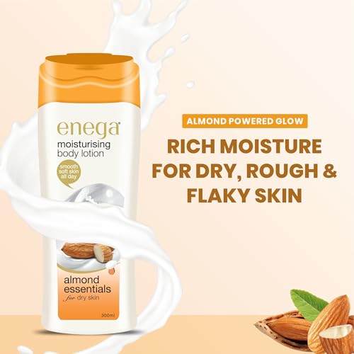 Image of Enega Almond essentials for Dry Skin Non Grassy & Deep Nourish Moisturizing Body Lotion for Men & Women - 300 ML (Pack of 1)