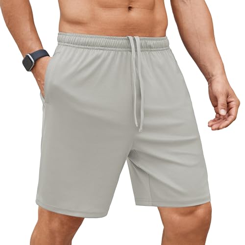 COOFANDY Men's Athletic Shorts 7" Lightweight Drawstring Jersey Shorts Knit Gym Workout Running Shorts with Pockets