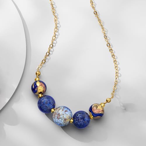 Ross-Simons Italian Multicolored Murano Glass Bead Necklace in 18kt Yellow Gold Over Sterling. 18 inches4
