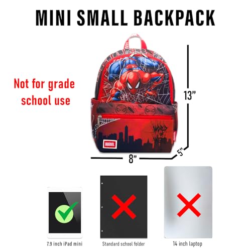 Spiderman Mini Backpack Set - Bundle with 13" Spiderverse Mini Bag Plus Water Bottle | Spider-Man Backpack Purse School Supplies for Kids4