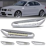 Gempro Sequential White LED Side Marker Light Turn Signal Lamps for BMW E84 E81 E82 E87 E88 E90 E91 E92 E93 E46 E53 X3 E83 X1 Clear Len, 2PCS