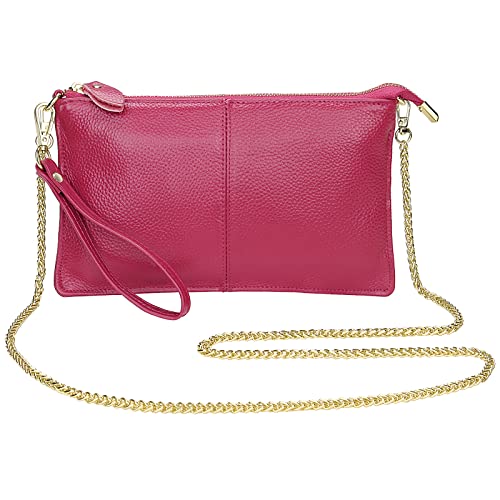 Image of Uromee Genuine Leather Wristlet Wallet Clutch Purses with Detachable Chain