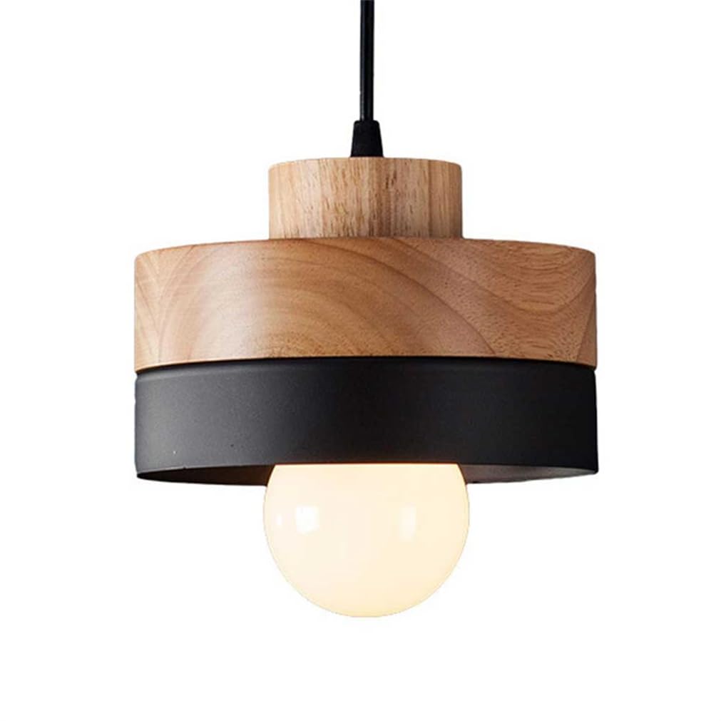 Cssykv Dark Single Headlight Pendant Lamp Macaron Wood Art Semi Flush Mount Ceiling Light Fixture Decoration Chandeliers For Dining Room, Table, Ceiling Hanging Light Fixtures Unique Rustic E26 E27 Base
