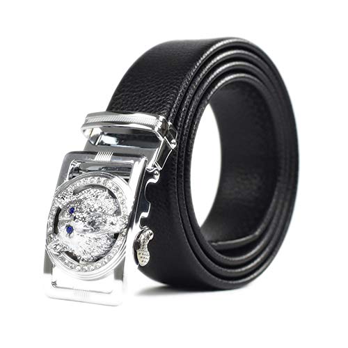 Men'S Genuine Leather Belt With Automatic Buckle Casual Business Belt